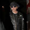 Johnny Depp quitte la soirée d'anniversaire de Lady Gaga au restaurant Gjelina à Los Angeles le 28 mars 2017.