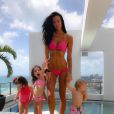 Jade Foret Lagardère avec ses trois enfants à Miami (avril 2017).