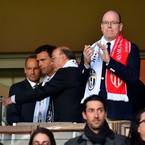 La princesse Charlène de Monaco et le prince Albert II de Monaco lors de la demi-finale aller de la Ligue des Champions entre l'AS Monaco et la Juventus de Turin au stade Louis II à Monaco le 3 mai 2017 (0-2). © Bruno Bebert/Bestimage