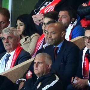 Thierry Henry lors de la demi-finale aller de la Ligue des Champions entre l'AS Monaco et la Juventus de Turin au stade Louis II à Monaco le 3 mai 2017 (0-2).