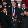 Andrea Agnelli, le président de la Juventus, Lavinia Borromeo et ses enfants, Sami Khedira lors de la demi-finale aller de la Ligue des Champions entre l'AS Monaco et la Juventus de Turin au stade Louis II à Monaco le 3 mai 2017 (0-2).