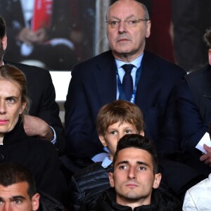 Andrea Agnelli, le président de la Juventus, et Lavinia Borromeo et ses enfants lors de la demi-finale aller de la Ligue des Champions entre l'AS Monaco et la Juventus de Turin au stade Louis II à Monaco le 3 mai 2017 (0-2).