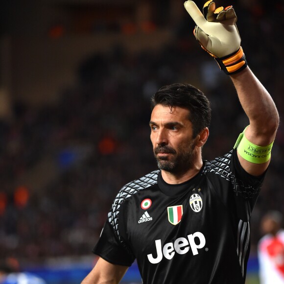 Gianluigi Buffon, de la Juventus - Demi-finale de la ligue des champions entre Monaco et la Juventus de Turin au stade Louis II à Monaco le 3 mai 2017. L'équipe de la Principauté s'est inclinée à domicile 2 buts à zéro lors de ce match aller.  Semi-final of the Champions League between Monaco and Juventus of Turin at the Louis II Stadium in Monaco on 3 May 2017. The Principality team lost 2 home goals in the first leg.03/05/2017 - 