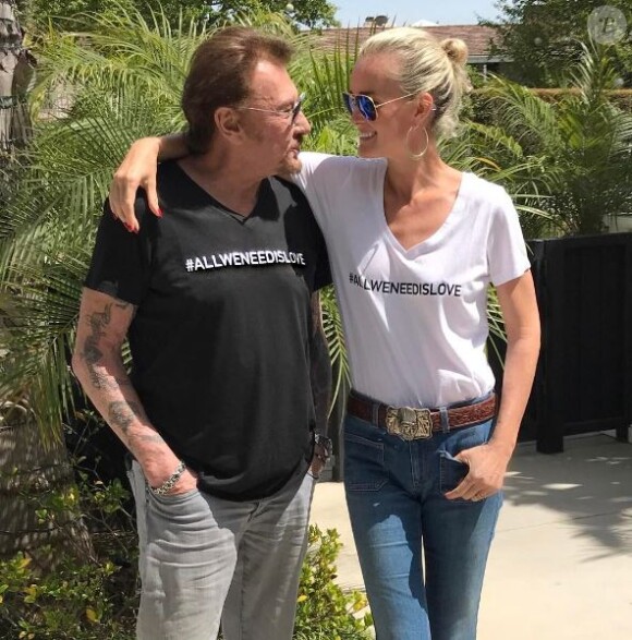 Johnny et Laeticia Hallyday, à Los Angeles. Instagram, avril 2017