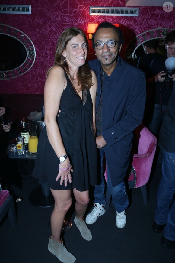 Semi-exclusif - Manu Katché et sa femme Laurence - Sandra Zeitoun de Matteis fête son 44ème anniversaire au "Fidèle", à Paris, le 4 mai 2017.