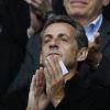 Nicolas Sarkozy lors du match PSG vs Bastia au Parc des Princes, le 6 mai 2017.