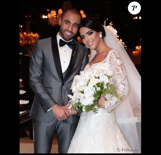 L'attaquant du PSG Lucas Moura a épousé Larissa Saad au Brésil, le 23 décembre 2016.
