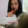Exclusif - Prix Spécial - No Web No Blog - La chanteuse Alizée a donné de la voix pour se faire entendre des 109 élèves de 5ème qui participaient à la dictée ELA. Cette association de lutte contre les leucodystrophies organise pour la 23ème année consécutive une campagne intitulée "Mets tes baskets et bats la maladie", parrainée par Zinédine Zidane et Alizée, qui se veut être un moment d'échange et de sensibilisation au sujet d'une maladie rare et peu connue. © Olivier Sanchez/Crystal Pictures/Bestimage