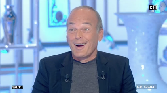 Laurent Baffie piégé par son fils avec la complicité de Tom Villa dans "Salut les Terriens !" sur C8. Le 13 mai 2017.