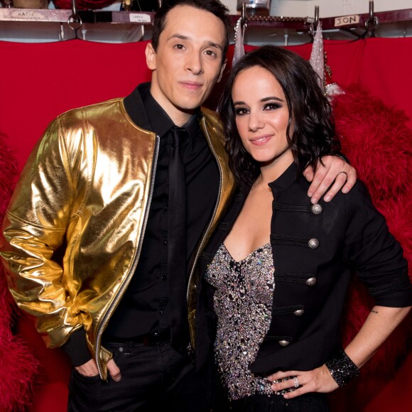 Exclusif  - Grégoire Lyonnet et sa femme Alizée - Backstage de l'émission "Tous au Moulin Rouge pour le sidaction" au Moulin Rouge à Paris le 20 mars 2017. © Cyril Moreau - Dominique Jacovides / Bestimage