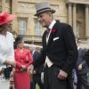 Le prince Philip, duc d'Edimbourg, lors de la première garden party de 2017 dans les jardins du palais de Buckingham, le 16 mai 2017 à Londres.