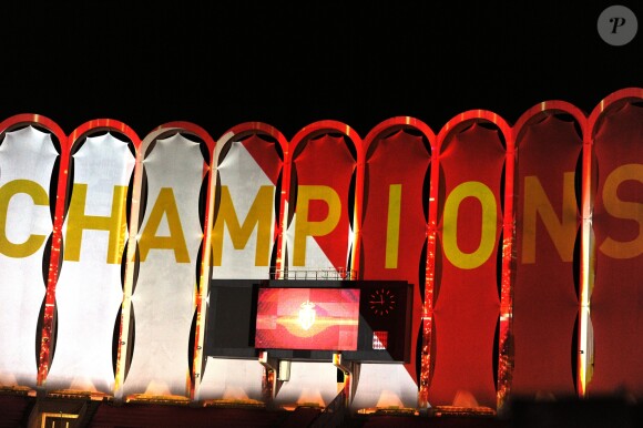 Les joueurs de l'AS Monaco ont fêté leur titre de champions de France de Ligue 1 à l'issue du match contre l'AS Saint-Etienne (2-0) le 17 mai 2017 au Stade Louis-II. © Bruno Bebert/Bestimage