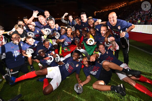Les joueurs de l'AS Monaco ont fêté leur titre de champions de France de Ligue 1 à l'issue du match contre l'AS Saint-Etienne (2-0) le 17 mai 2017 au Stade Louis-II. © Bruno Bebert/Bestimage