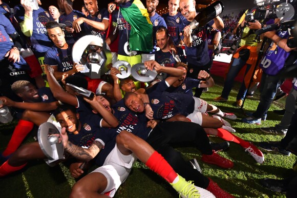 Les joueurs de l'AS Monaco ont fêté leur titre de champions de France de Ligue 1 à l'issue du match contre l'AS Saint-Etienne (2-0) le 17 mai 2017 au Stade Louis-II. © Bruno Bebert/Bestimage