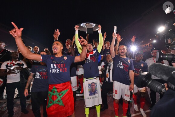 Les joueurs de l'AS Monaco ont fêté leur titre de champions de France de Ligue 1 à l'issue du match contre l'AS Saint-Etienne (2-0) le 17 mai 2017 au Stade Louis-II. © Bruno Bebert/Bestimage