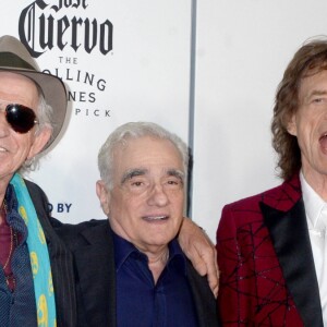 Les membres du groupe The Rolling Stones : Ron Wood, Keith Richards, Martin Scorsese, Mick Jagger et Charlie Watts - Ouverture de l'exposition "Rolling Stones Exhibitionism" à l'Industria Superstudio à New York le 15 novembre 2016.