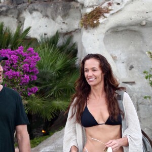 Gerard Butler et son ex-compagne Morgan Brown à Ischia pour le festival du film le 11 juillet 2016.