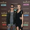 Jeremy Scott et Cara Delevingne, toute de Moschino vêtue (une tenue accessoirisée de bijoux de Grisogono) assistent à la soirée d'ouverture de la plage Magnum Cannes et de la collaboration entre Magnum et Moschino. Cannes, le 18 mai 2017.