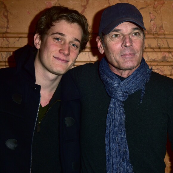 Laurent Baffie et son fils Benjamin Baffie pour la pièce "Toc toc" - Soirée de présentation de l'événement théâtral du début de l'année 2016 au théâtre Le Palace à Paris, le 30 novembre 2015.