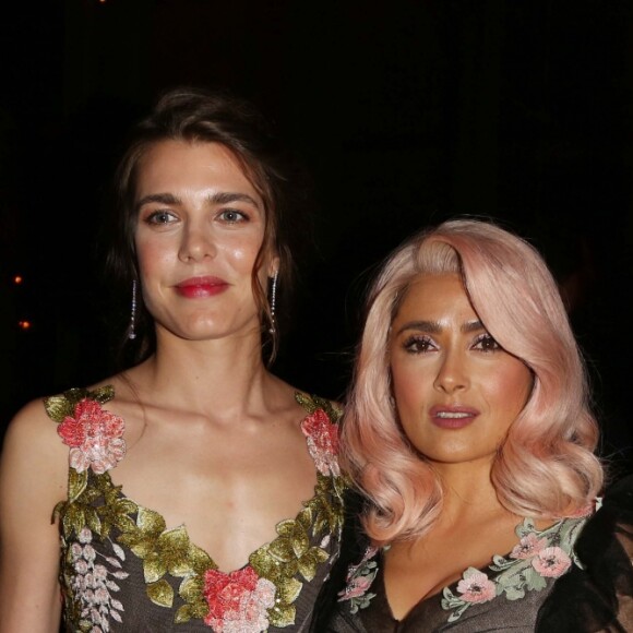 Charlotte Casiraghi, Salma Hayek et Francois-Henri Pinault - Le Festival de Cannes et le groupe Kering organisent le dîner de la présidence en l'honneur du programme "Women in Motion", qui récompense les femmes de l'industrie du cinéma lors du 70ème Festival International du Film de Cannes, France, le 21 mai 2017.
