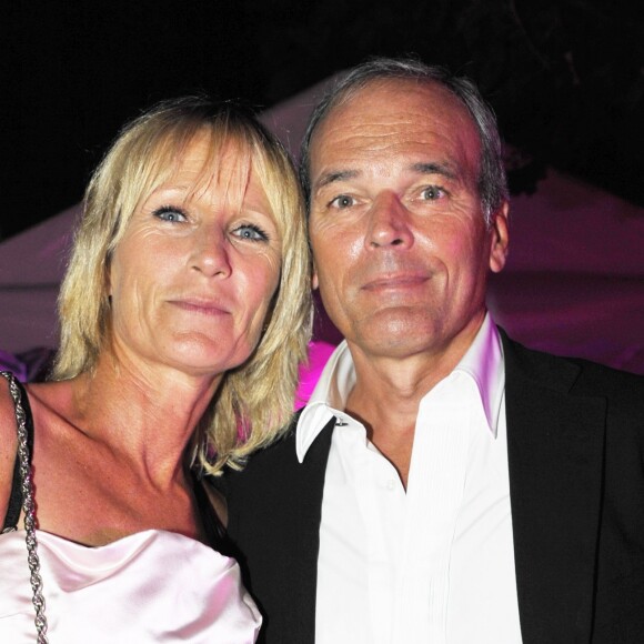 EXCLUSIF - Laurent Baffie et sa femme au mariage entre Jean-Marie Bigard et Lola Marois au Café Barge à Paris, le 3 septembre 2011.