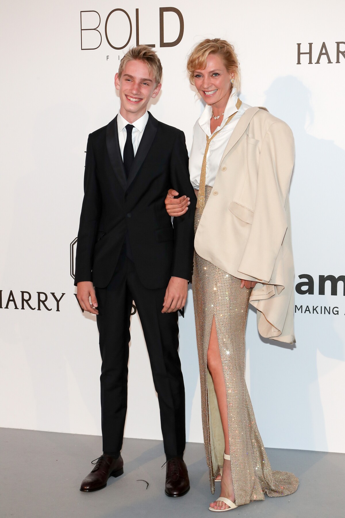 Photo Uma Thurman et son fils Levon Roan ThurmanHawke Photocall de