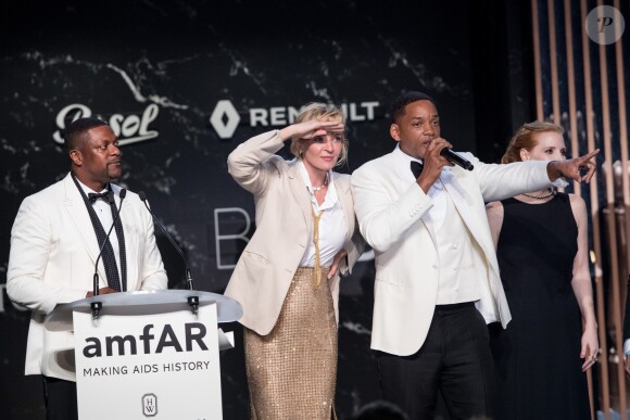 Chris Tucker, Uma Thurman, Will Smith, Jessica Chastain - Vente aux enchères lors de la 24e édition du gala de l'amfAR à l'hôtel de l'Eden Roc au Cap d'Antibes, le 25 mai 2017, lors du 70e Festival International du Film de Cannes. © Borde-Jacovides-Moreau / Bestimage