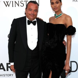 Cindy Bruna et Gilles Mansard - Photocall de la soirée "24th edition of AmfAR's Cinema Against AIDS" Gala à l'hôtel de l'Eden Roc au Cap d'Antibes, le 25 mai 2017, lors du 70 ème Festival International du Film de Cannes. © Borde-Jacovides-Moreau/Bestimage