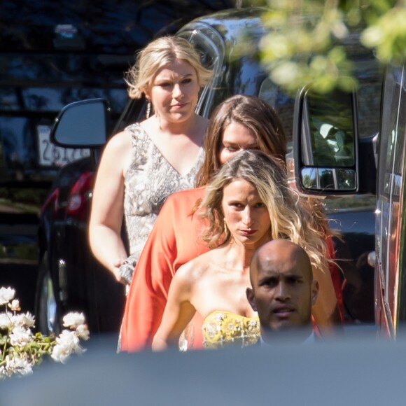 Ambiance et arrivées des invités au mariage de Miranda Kerr et Evan Spiegel à Los Angeles le 27 mai 2017