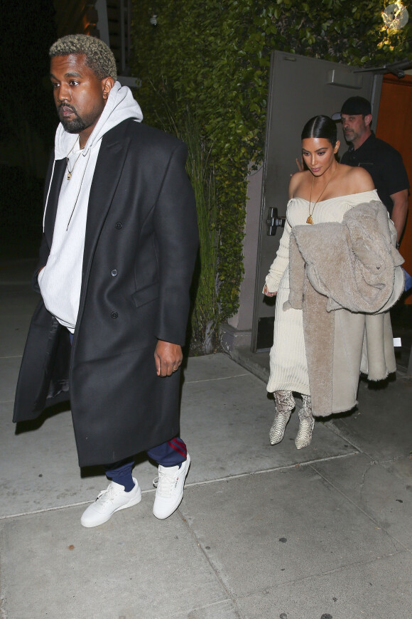 Kim Kardashian et son mari Kanye West sont allés diner au restaurant Providence à Los Angeles, le 25 mars 2017