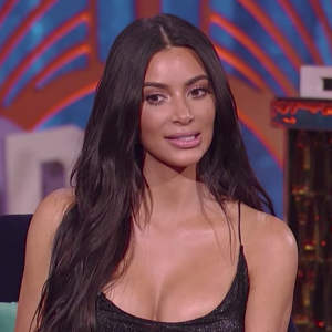 Kim Kardashian en interview sur le plateau de l'émission "Watch What Happens Live with Andy Cohen", le 21 mai 2017