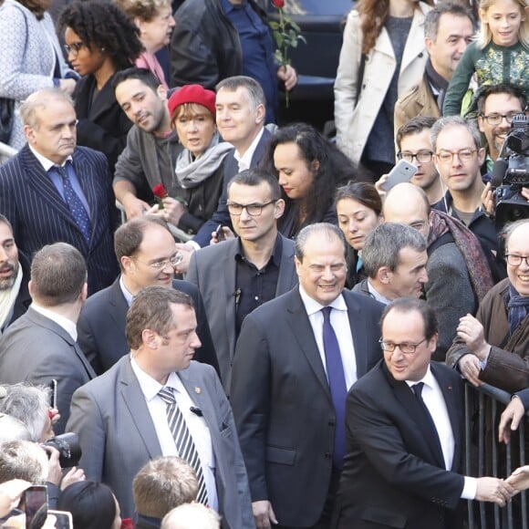 Francois Hollande arrive au QG du parti socialiste rue de Solférino à Paris après la passation de pouvoir le 14 mai 2017. © Marc Ausset-Lacroix / Bestimage