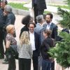 Exclusif - François Hollande aux cotés de son père et de son fils Thomas Hollande, a accompagné son frère aîné Philippe Hollande pour son dernier voyage au funérarium de Cannes à 12h00 le 22 mai 2017.
