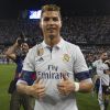 Cristiano Ronaldo - L'équipe du Réal Madrid est sacrée Championne d'Espagne 2017 après son macth contre Malaga au stade Rosaleda. Malaga, le 21 mai 2017.  Real Madrid soccer team is the 2017 Spain Champion. Malaga, May 21st, 2017.21/05/2017 - Malaga