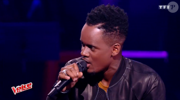 Black M lors de la finale de The Voice 6 sur TF1 le 10 juin 2017.