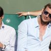 Amaury Leveaux et sa compagne dans les tribunes des Internationaux de Tennis de Roland Garros à Paris le 7 juin 2017 © Cyril Moreau-Dominique Jacovides/Bestimage