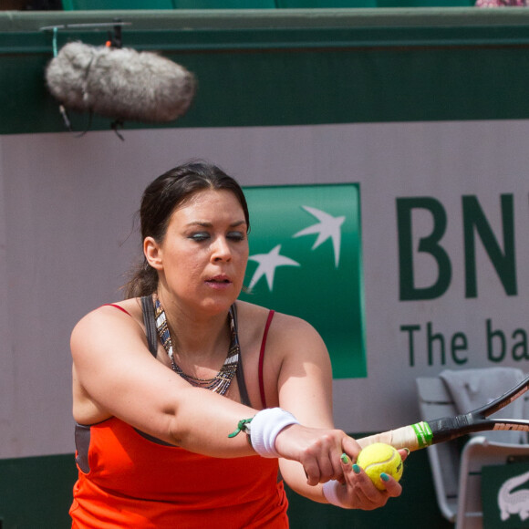 Marion Bartoli participe au tournoi des légendes à Roland-Garros le 7 juin 2017.