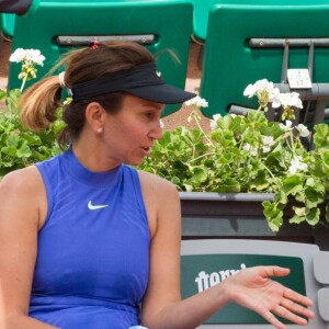Marion Bartoli participe au tournoi des légendes à Roland-Garros avec Iva Majoli le 7 juin 2017.
