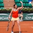 Marion Bartoli participe au tournoi des légendes à Roland-Garros avec Iva Majoli le 7 juin 2017.