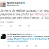 Tweet d'Agathe Auproux évoquant sa photo dénudée pour "Le Tag Parfait", réalisée en 2011.
