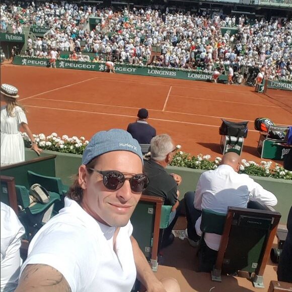 Camille Lacourt assiste à la finale hommes de Roland-Garros, le 11 juin 2017.