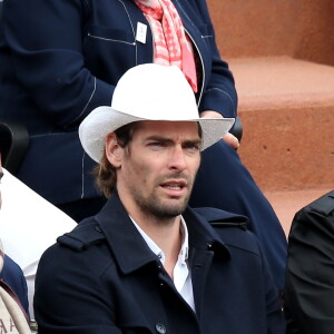 Camille Lacourt - Les célébrités dans les tribunes lors des internationaux de France de Roland Garros à Paris, le 6 juin 2017. © Dominique Jacovides-Cyril Moreau/Bestimage