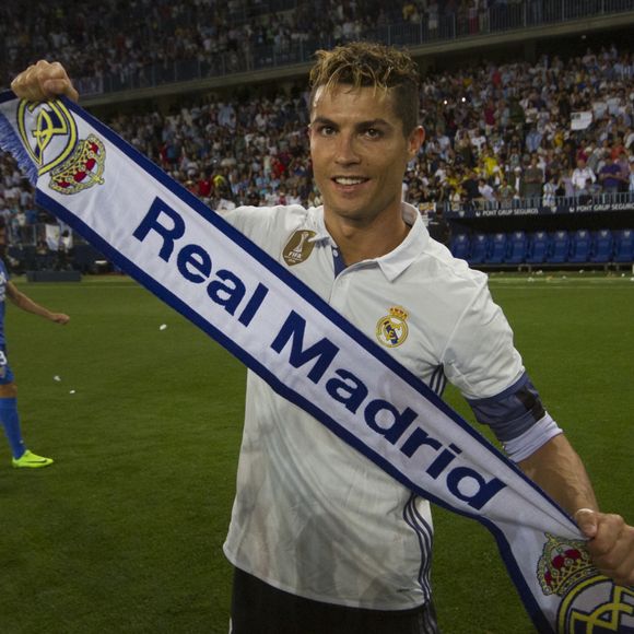 Cristiano Ronaldo - L'équipe du Real Madrid est sacrée Championne d'Espagne 2017 après son macth contre Malaga au stade Rosaleda, le 21 mai 2017.