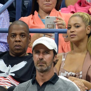 Beyoncé et son mari Jay Z pendant l'US Open 2016 au USTA Billie Jean King National Tennis Center à Flushing Meadow, New York, le 1er Septembre 2016.