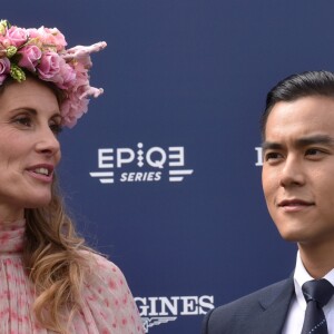 Sophie Thalmann et Eddie Peng (égérie de la marque Longines) - 167e Prix de Diane Longines à l'hippodrome de Chantilly, à Chantilly, le 19 Juin 2016. © Giancarlo Gorassini/Bestimage