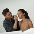 Le maquilleur Mario Dedivanovic et Kim Kardashian - Kim Kardashian lance sa marque de produits de beauté, KKW BEAUTY. Juin 2017.
