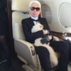 Photo de Karl Lagerfeld et son chat, Choupette. Février 2017.