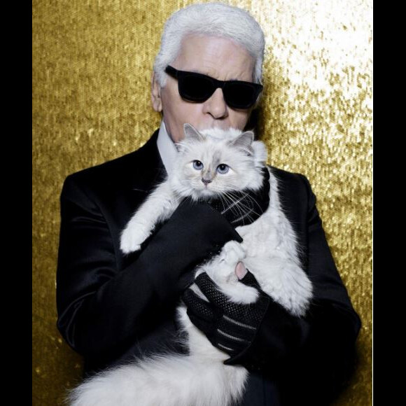 Photo de Karl Lagerfeld et Choupette. Janvier 2017.