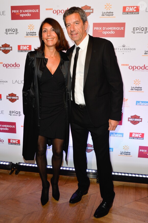 Michel Cymes avec sa femme Nathalie lors du dîner de gala du 96ème Prix d'Amérique Opodo à l'hôtel Salomon de Rothschild à Paris, le 28 janvier 2017. © Guirec Coadic/Bestimage
