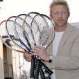 Bros Becker présente une collection de 5 nouvelles raquettes à Munich le 6 avril 2005.